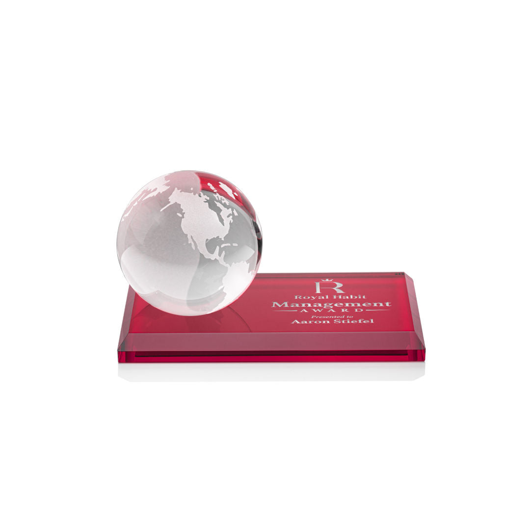 Globe Award on Rectangle Base
