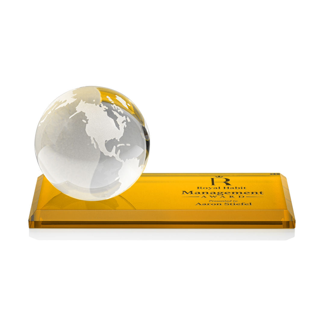 Globe Award on Rectangle Base