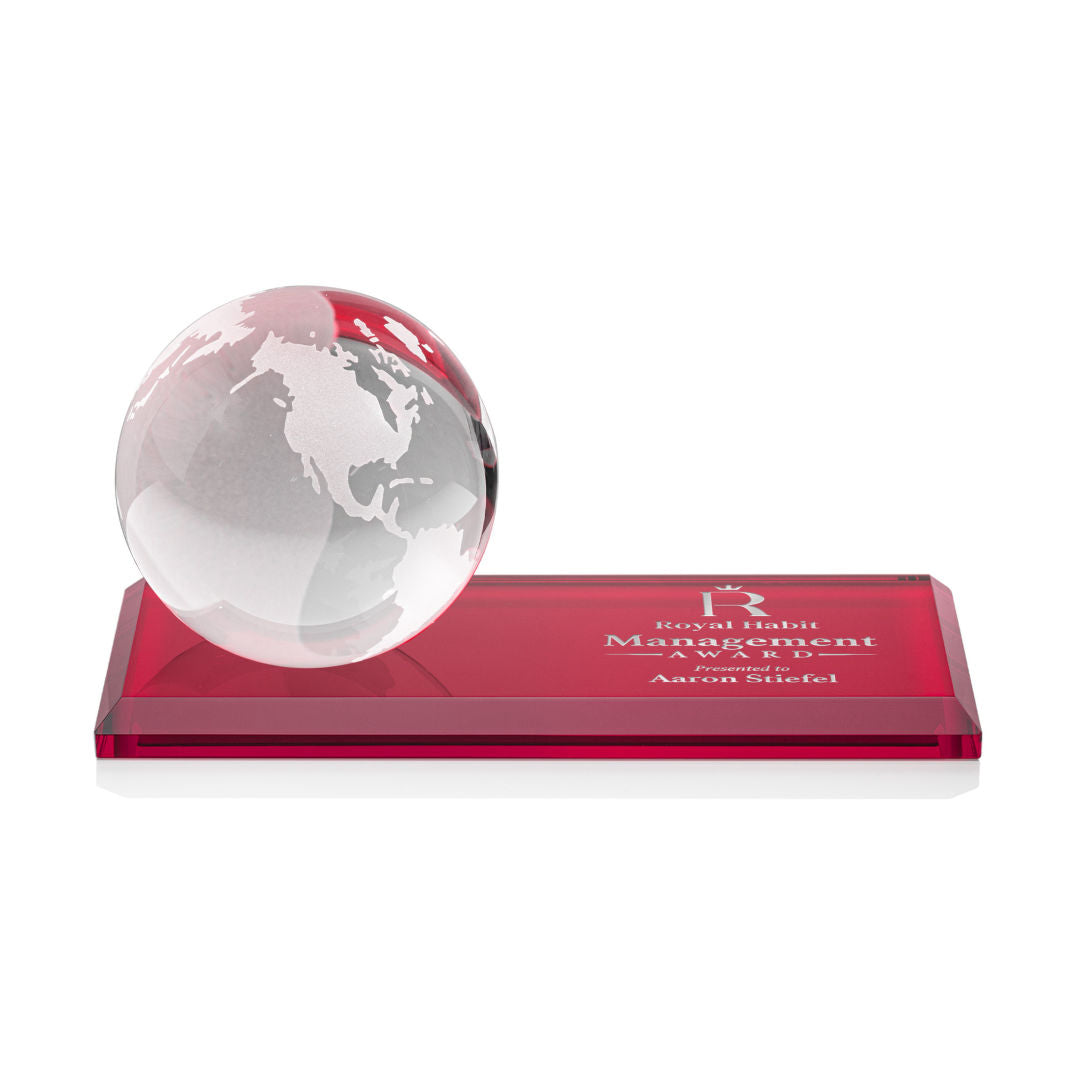 Globe Award on Rectangle Base