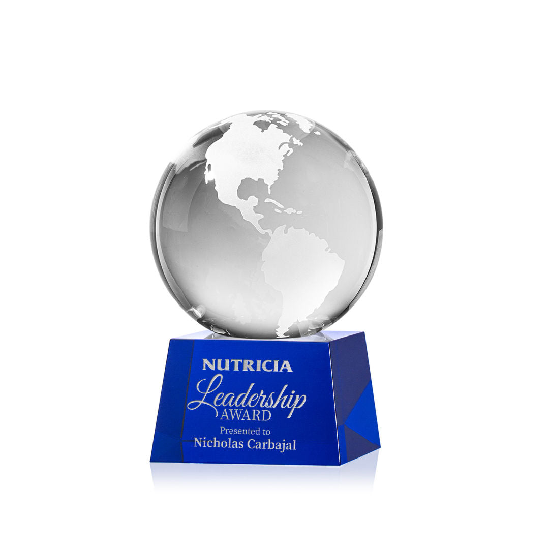 Globe Award on Robson Base - Blue