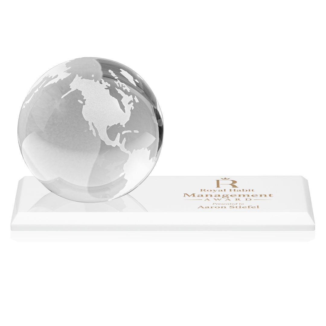 Globe Award on Rectangle Base