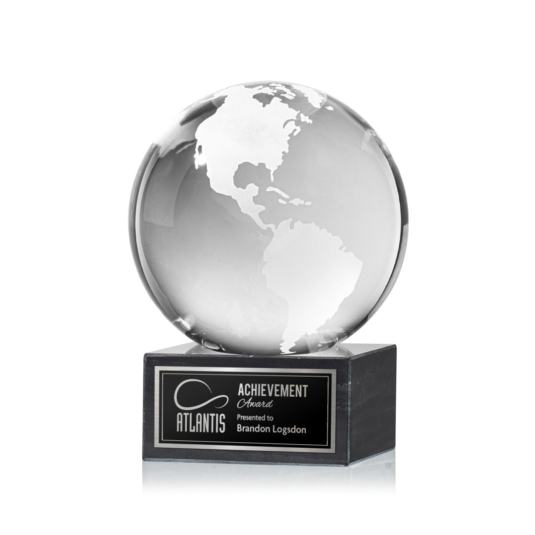 Globe Award on Square Marble Base