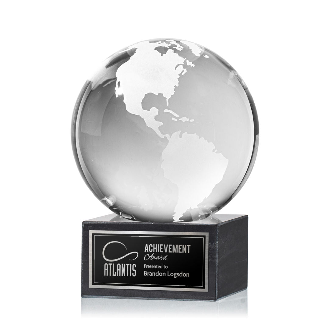 Globe Award on Square Marble Base