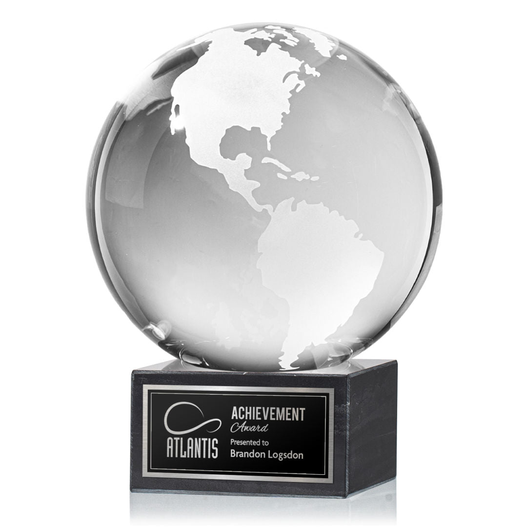 Globe Award on Square Marble Base