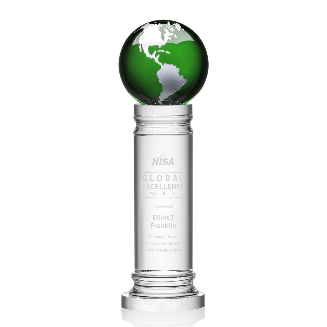 Colverstone Globe Award - Green/Silver — OPG6133-GS