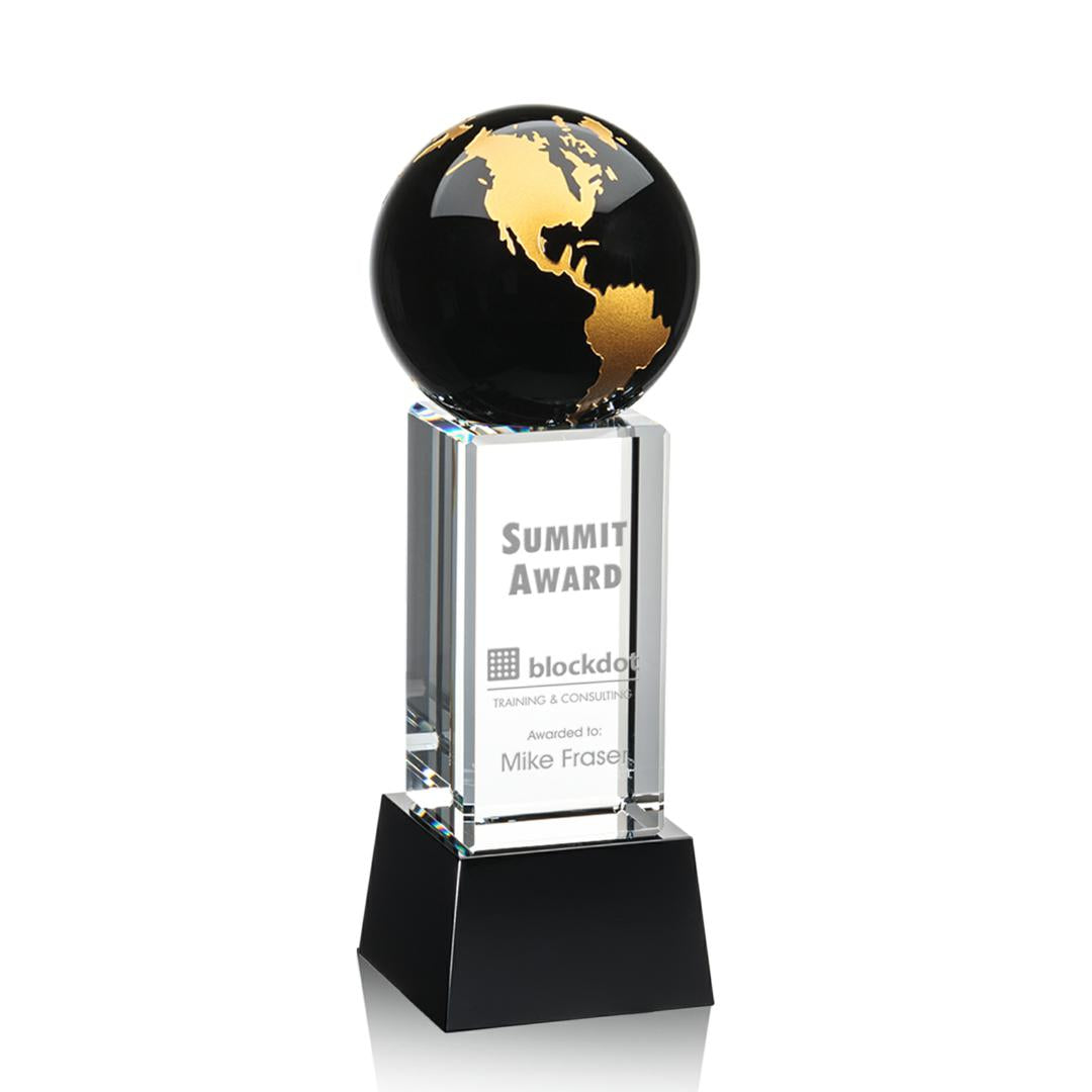Luz Globe Award on Base - Black/Gold