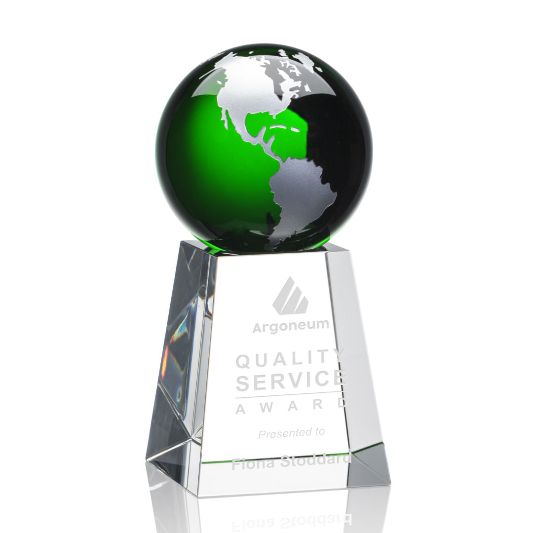 Heathcote Globe Award - Green/Silver — OPG8513-GS