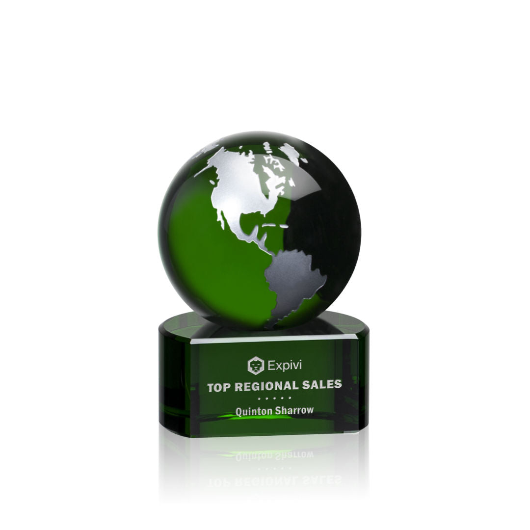 Marcana Globe Award - Green/Silver — OPG854-GS
