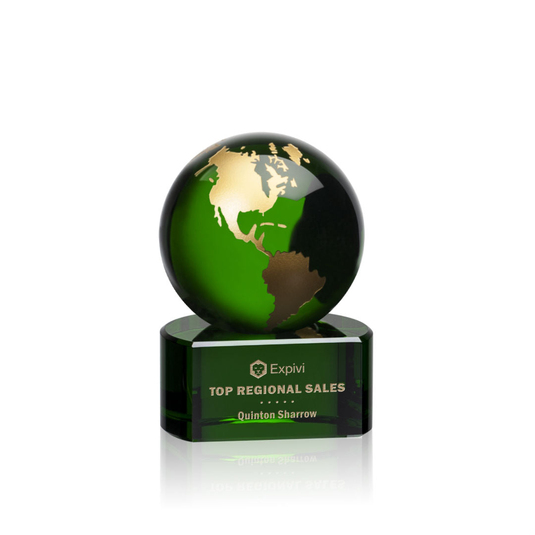 Marcana Globe Award - Green/Gold — OPG8541-GG