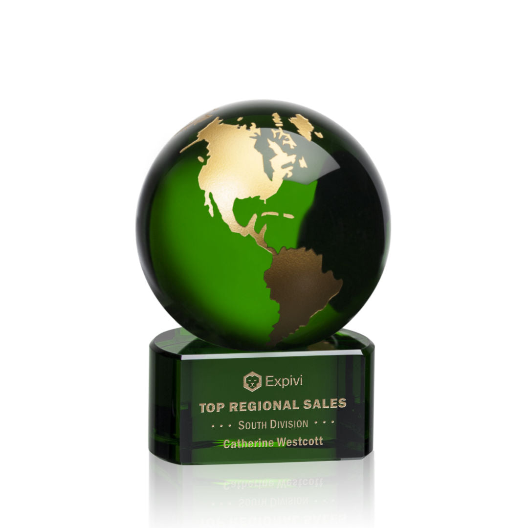 Marcana Globe Award - Green/Gold — OPG8542-GG