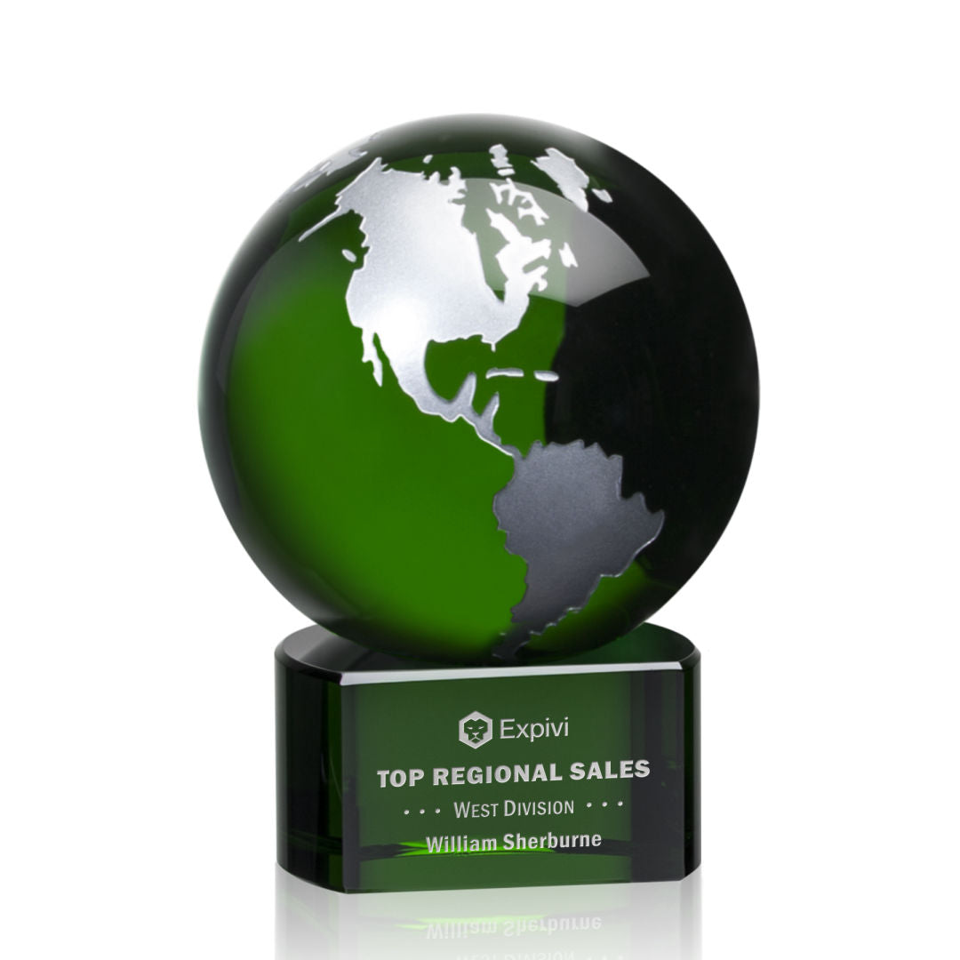 Marcana Globe Award - Green/Silver — OPG8543-GS