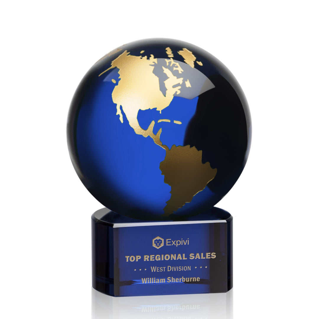 Marcana Globe Award - Blue/Gold — OPG8543-LG