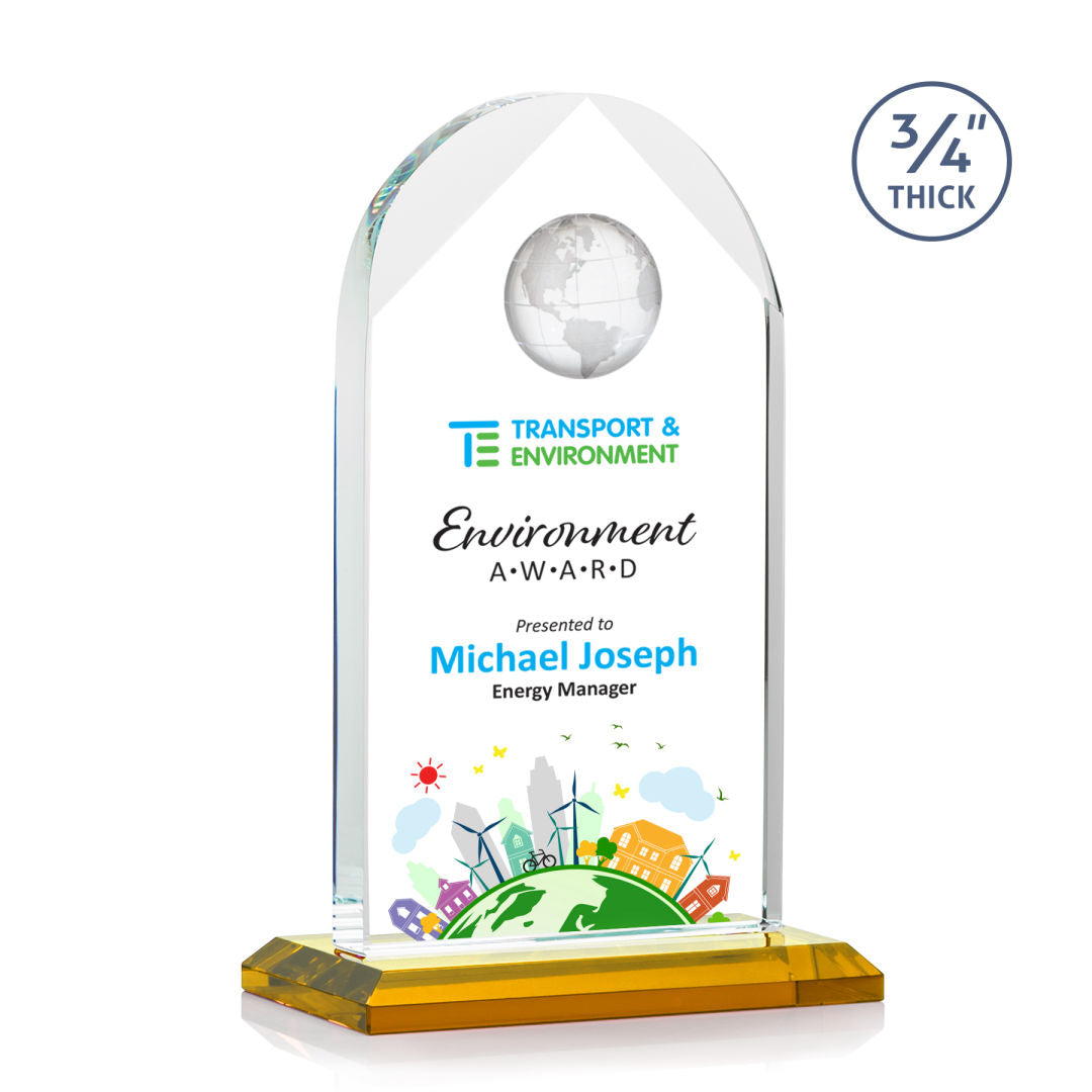 Blake Globe VividPrint™ Award - Amber — OPGV2352-A