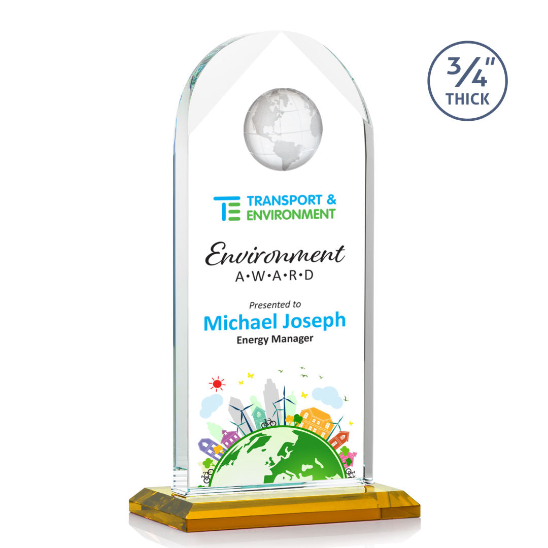 Blake Globe VividPrint™ Award - Amber — OPGV2353-A
