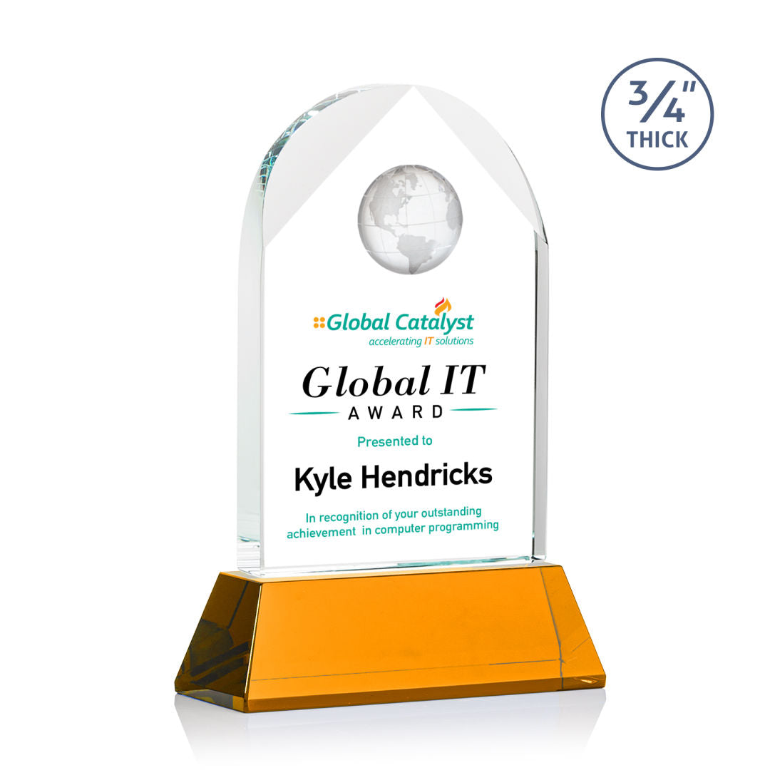Blake Globe VividPrint™ Award on Newhaven - Amber — OPGV23551-A