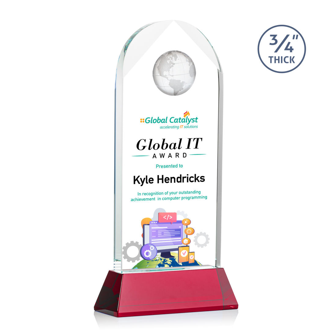 Blake Globe VividPrint™ Award on Newhaven - Red