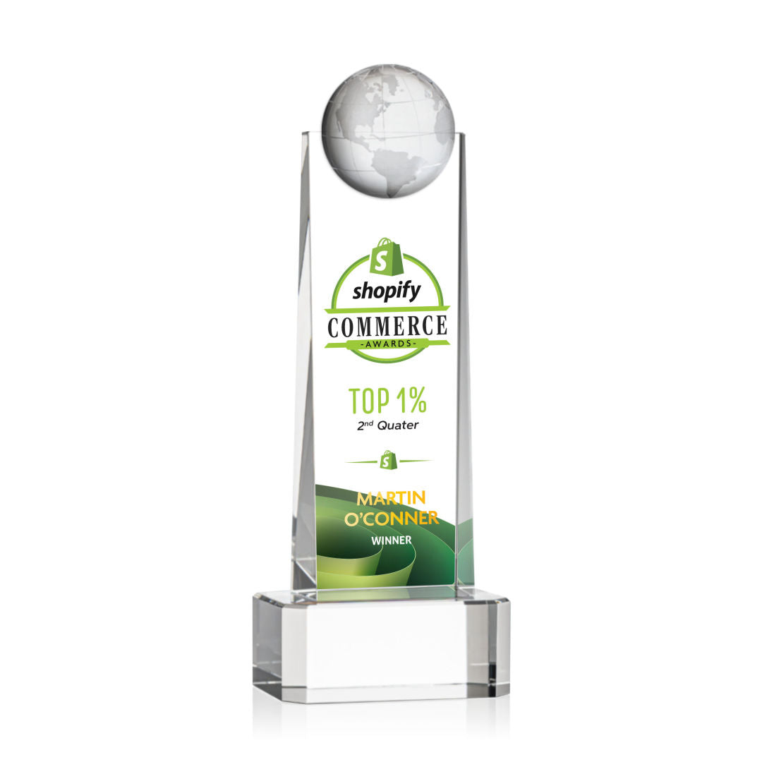 Sherbourne Globe VividPrint™ Award - Clear — OPGV362-C