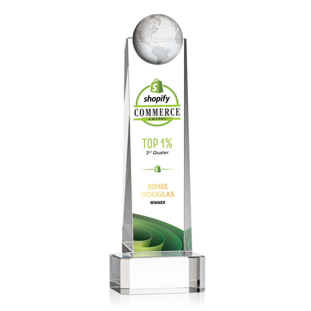 Sherbourne Globe VividPrint™ Award - Clear — OPGV363-C