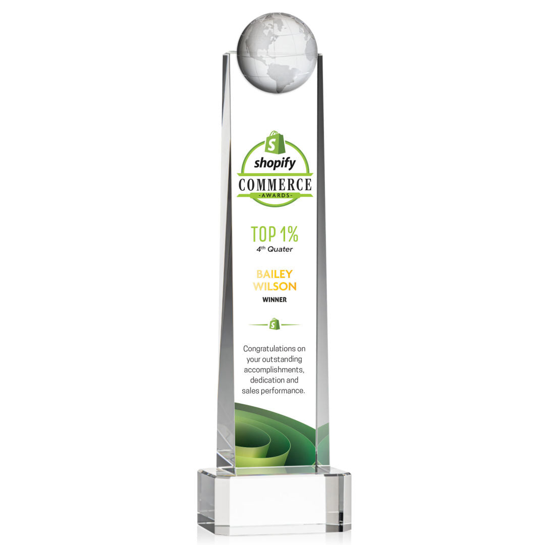 Sherbourne Globe VividPrint™ Award - Clear — OPGV364-C