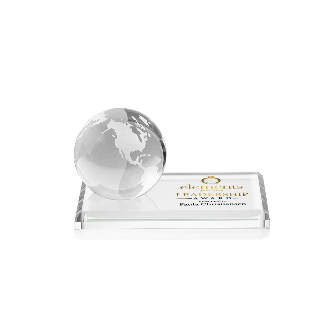 Globe VividPrint™ Award on Rectangle Base