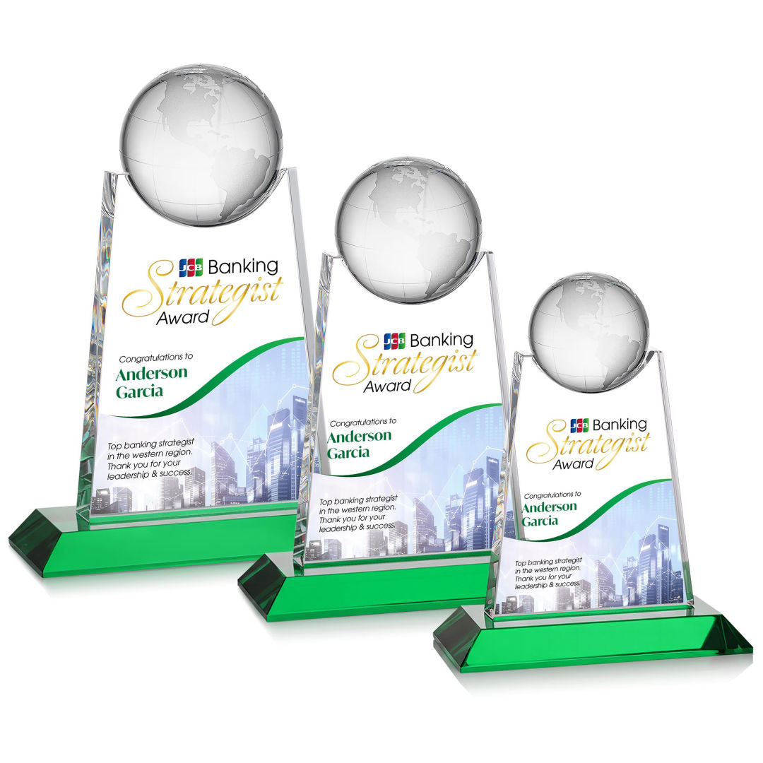 Netherford Globe VividPrint™ Award - Green — OPGV650-G