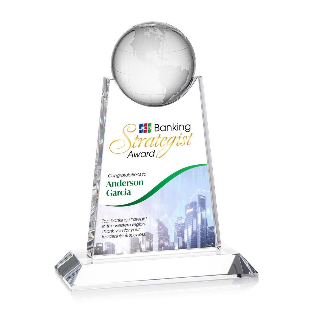 Netherford Globe VividPrint™ Award - Clear — OPGV6502