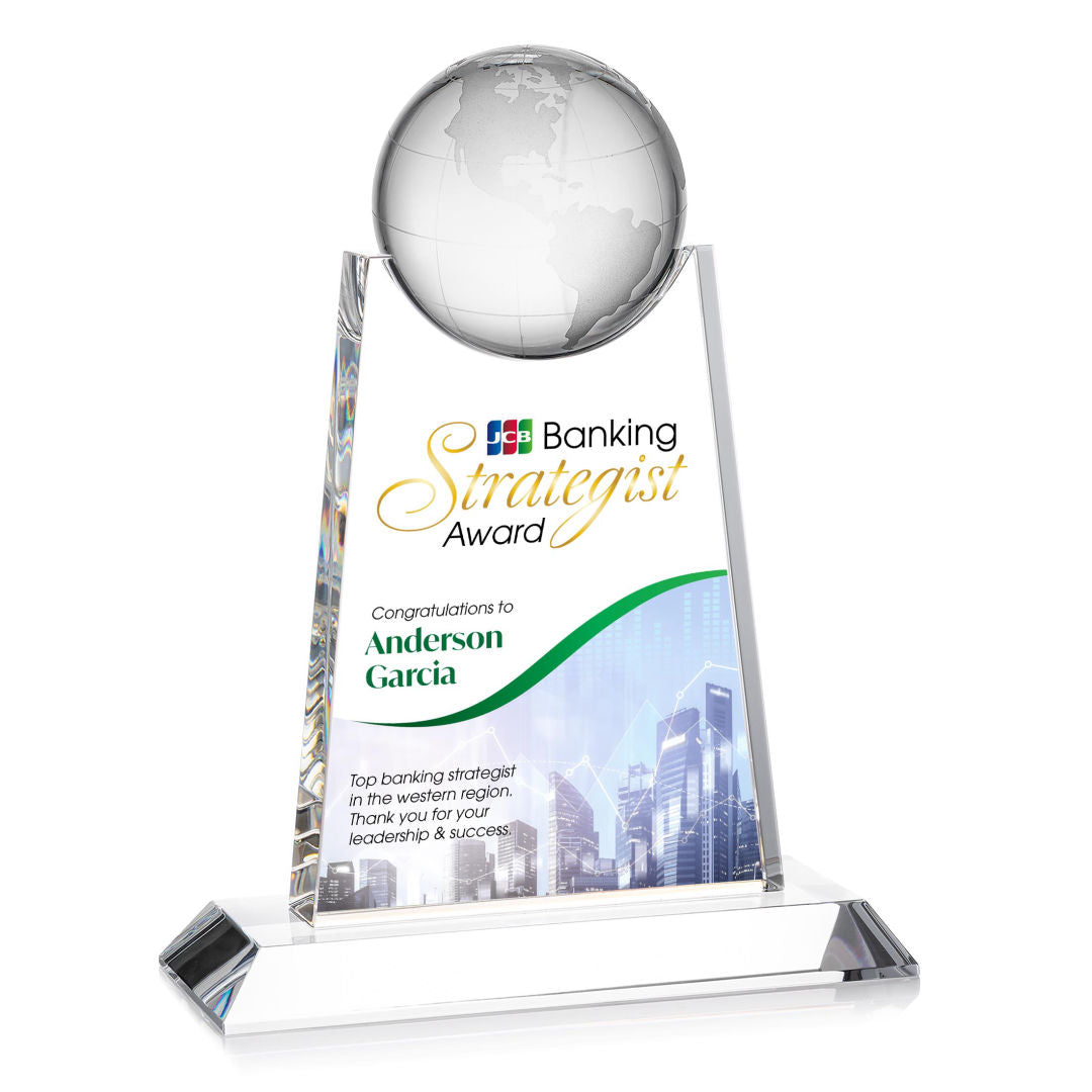 Netherford Globe VividPrint™ Award - Clear — OPGV6503
