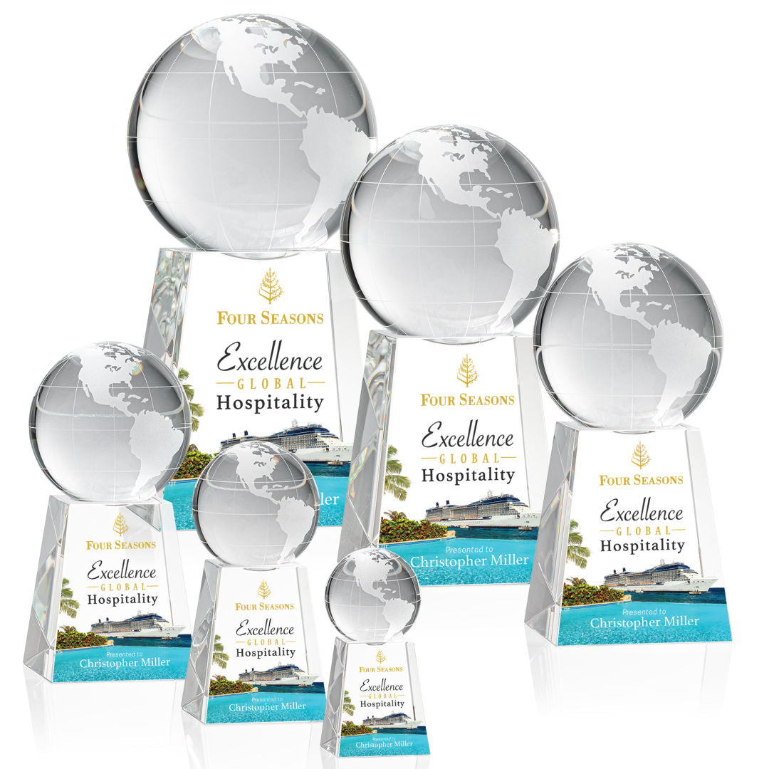 Globe on Tall Base VividPrint™ Award — OPGV79