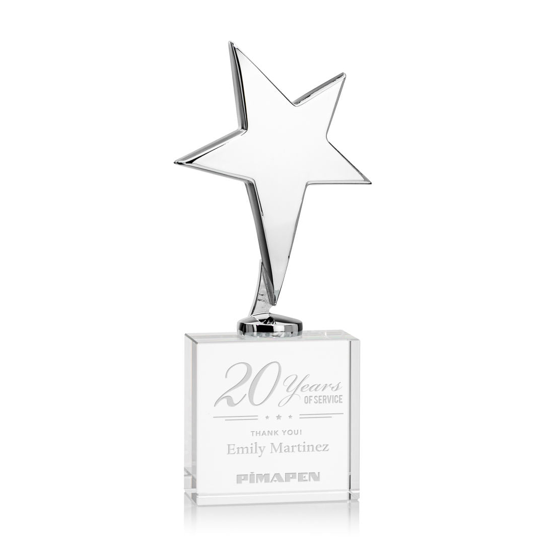 Tuscany Chrome Star on Woodlawn Base - Clear — OPS3101-CWC