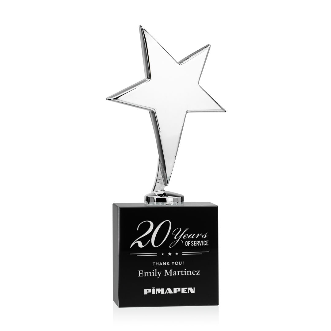 Tuscany Chrome Star on Woodlawn Base - Black — OPS3101-CWK