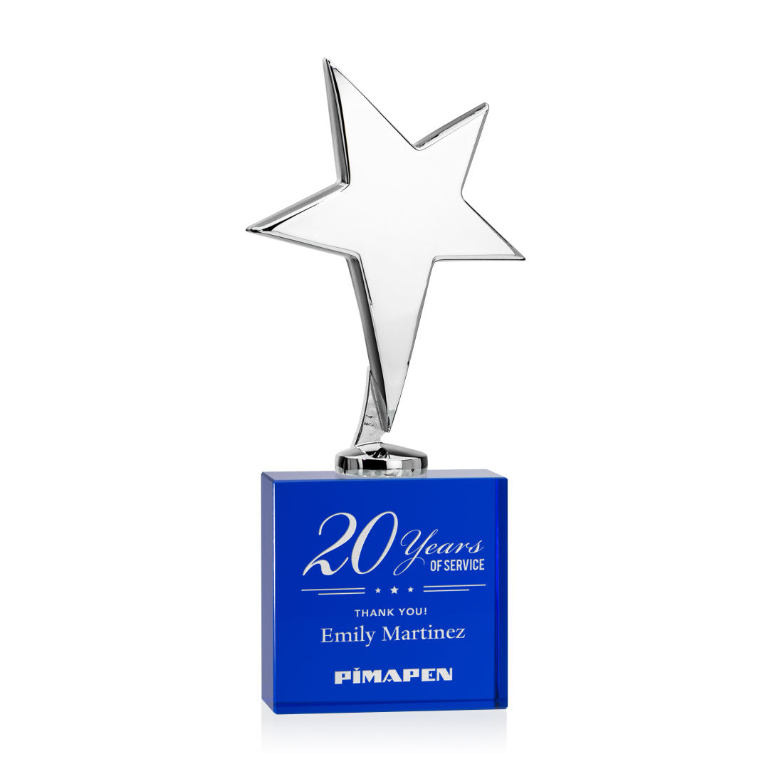 Tuscany Chrome Star on Woodlawn Base - Blue — OPS3101-CWL