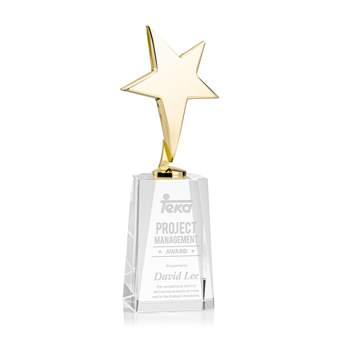 Tuscany Gold Star on Cairns Base - Clear — OPS3101-GCN