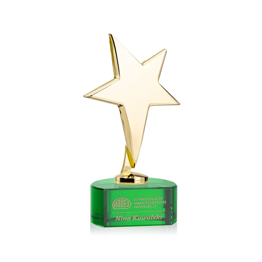 Tuscany Gold Star on Paragon Base - Green — OPS3101-GPG