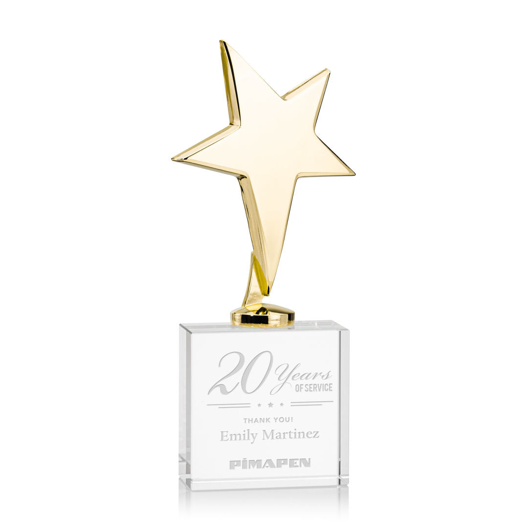 Tuscany Gold Star on Woodlawn Base - Clear — OPS3101-GWC