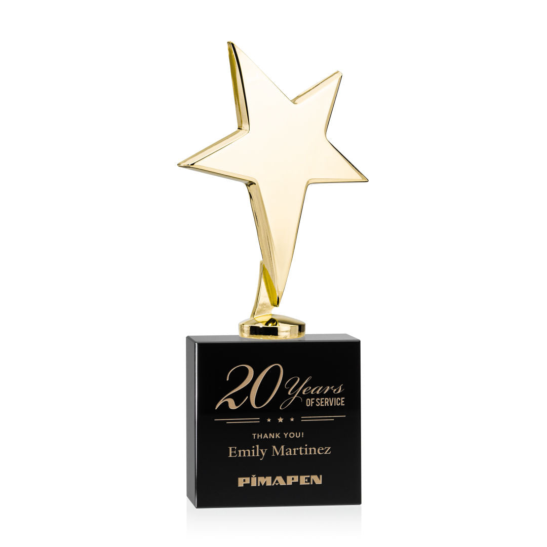 Tuscany Gold Star on Woodlawn Base - Black — OPS3101-GWK