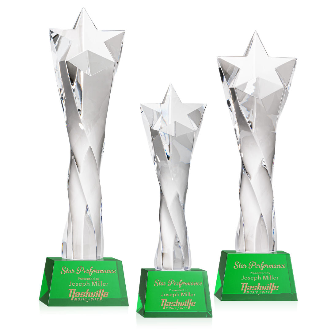 Arlington Star Award on Robson Base - Green — OPS490-RG