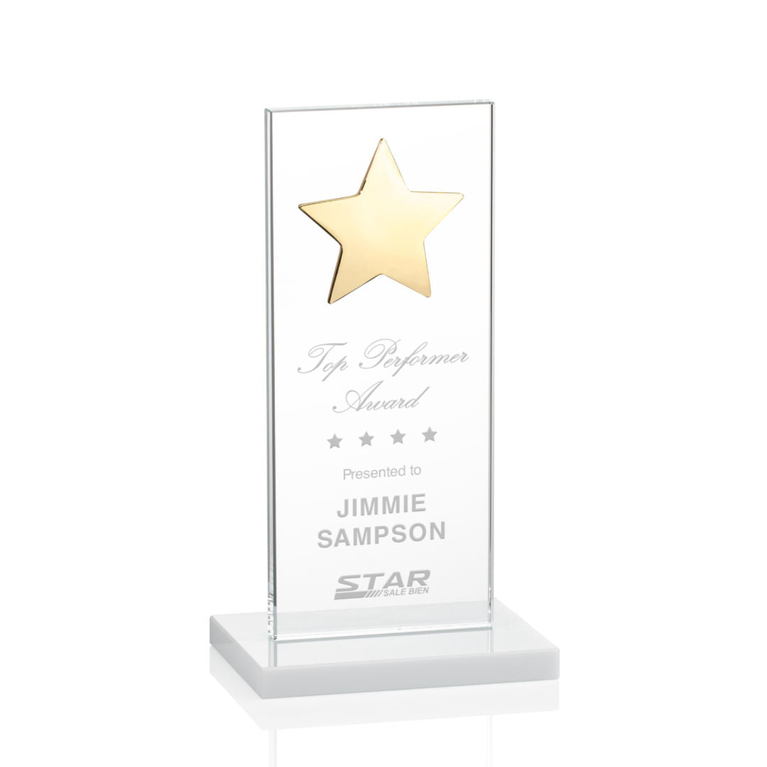 Dallas Star Award - White/Gold — OPS5862-GW