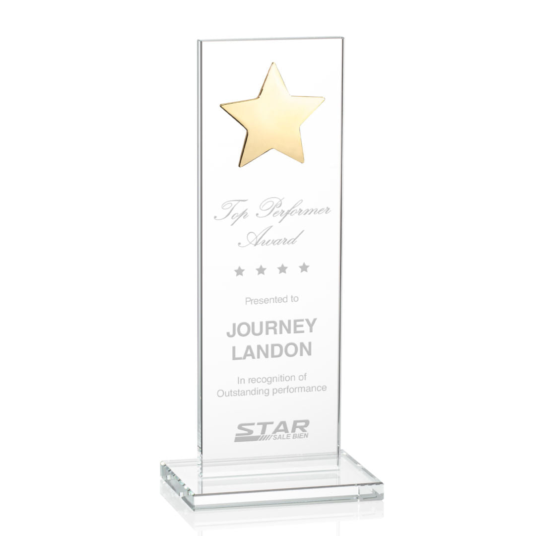 Dallas Star Award - Clear/Gold — OPS5863-G