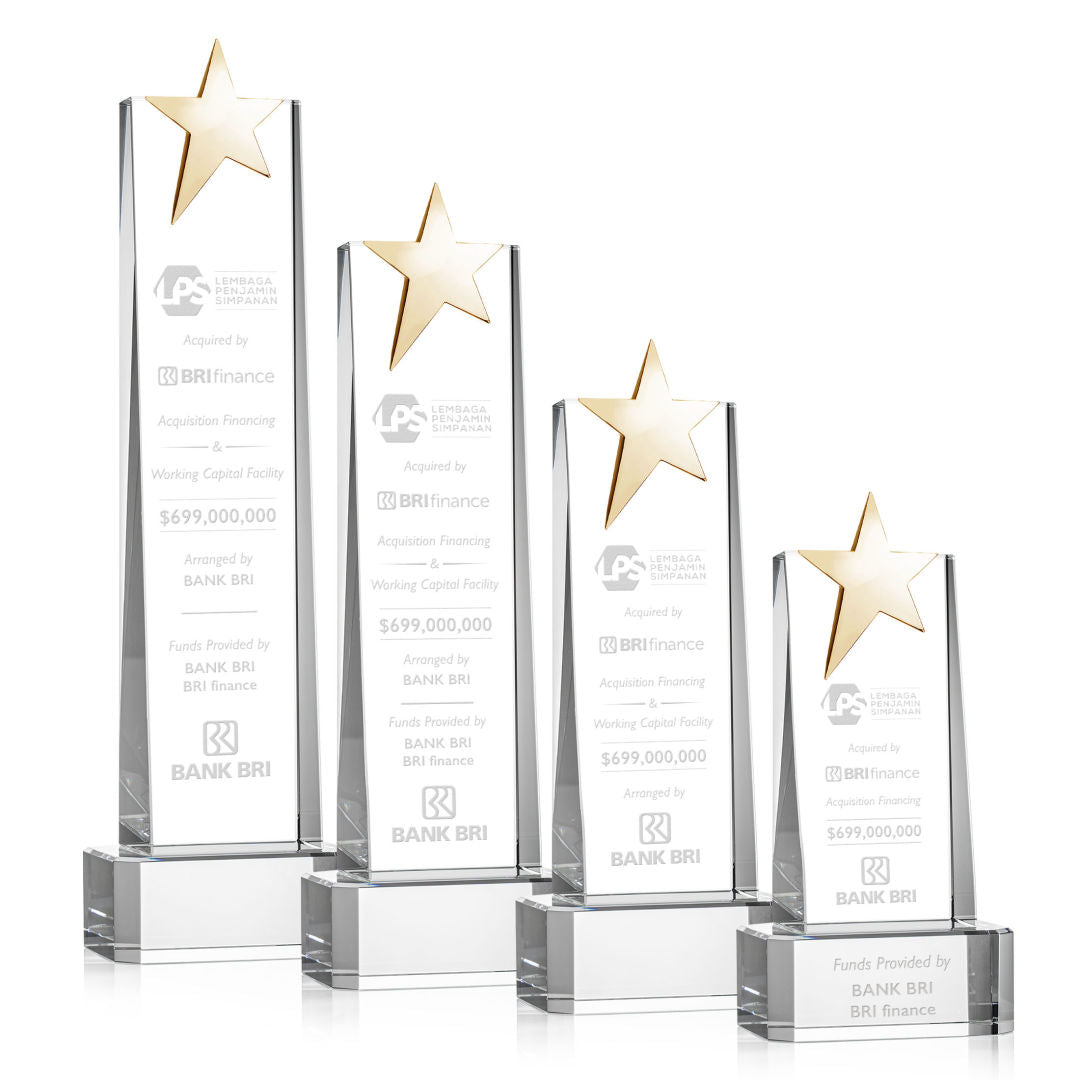 Fanshaw Gold Star Award on Base - Clear — OPS85-GC