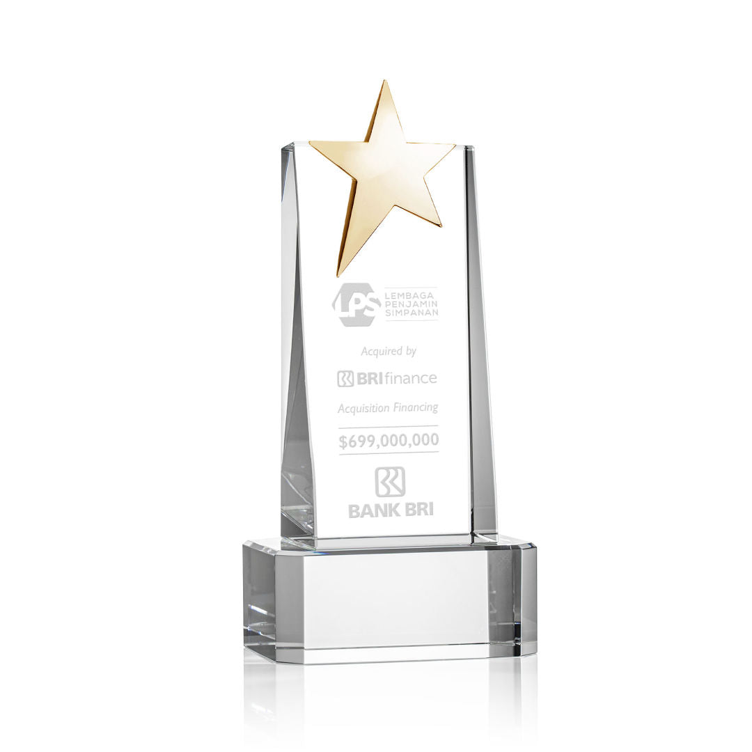 Fanshaw Gold Star Award on Base - Clear — OPS851-GC