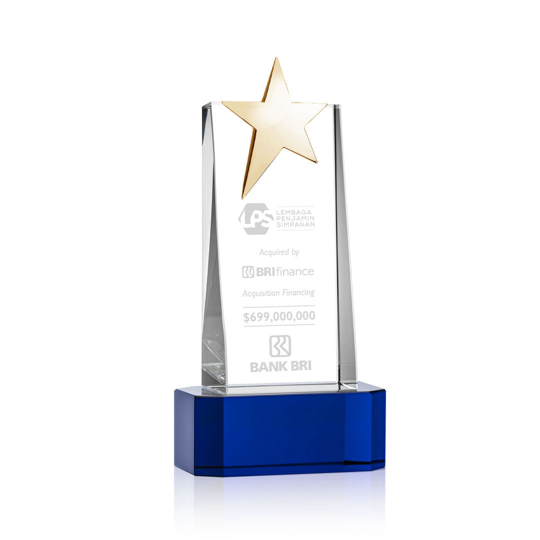 Fanshaw Gold Star Award on Base - Blue