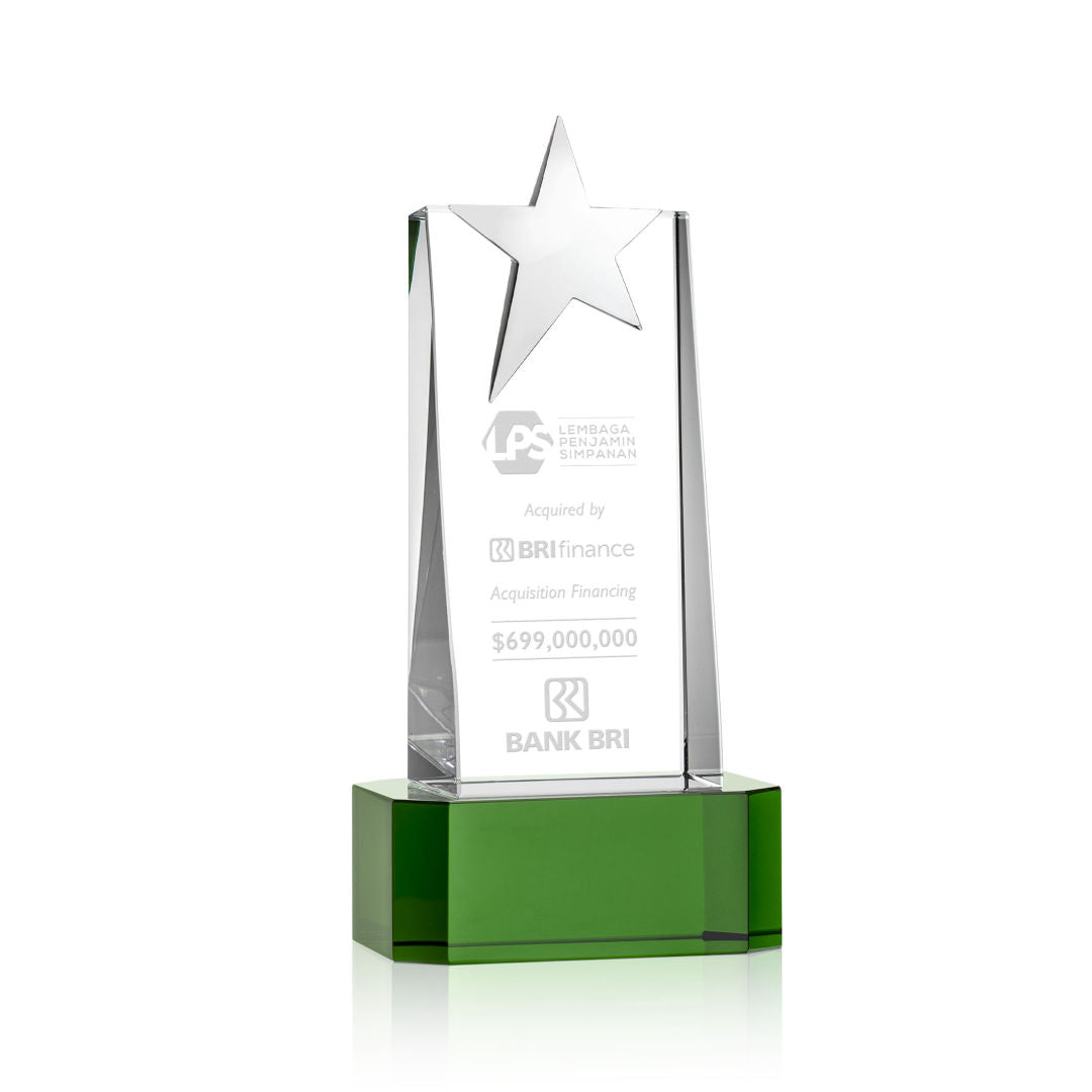 Fanshaw Silver Star Award on Base - Green