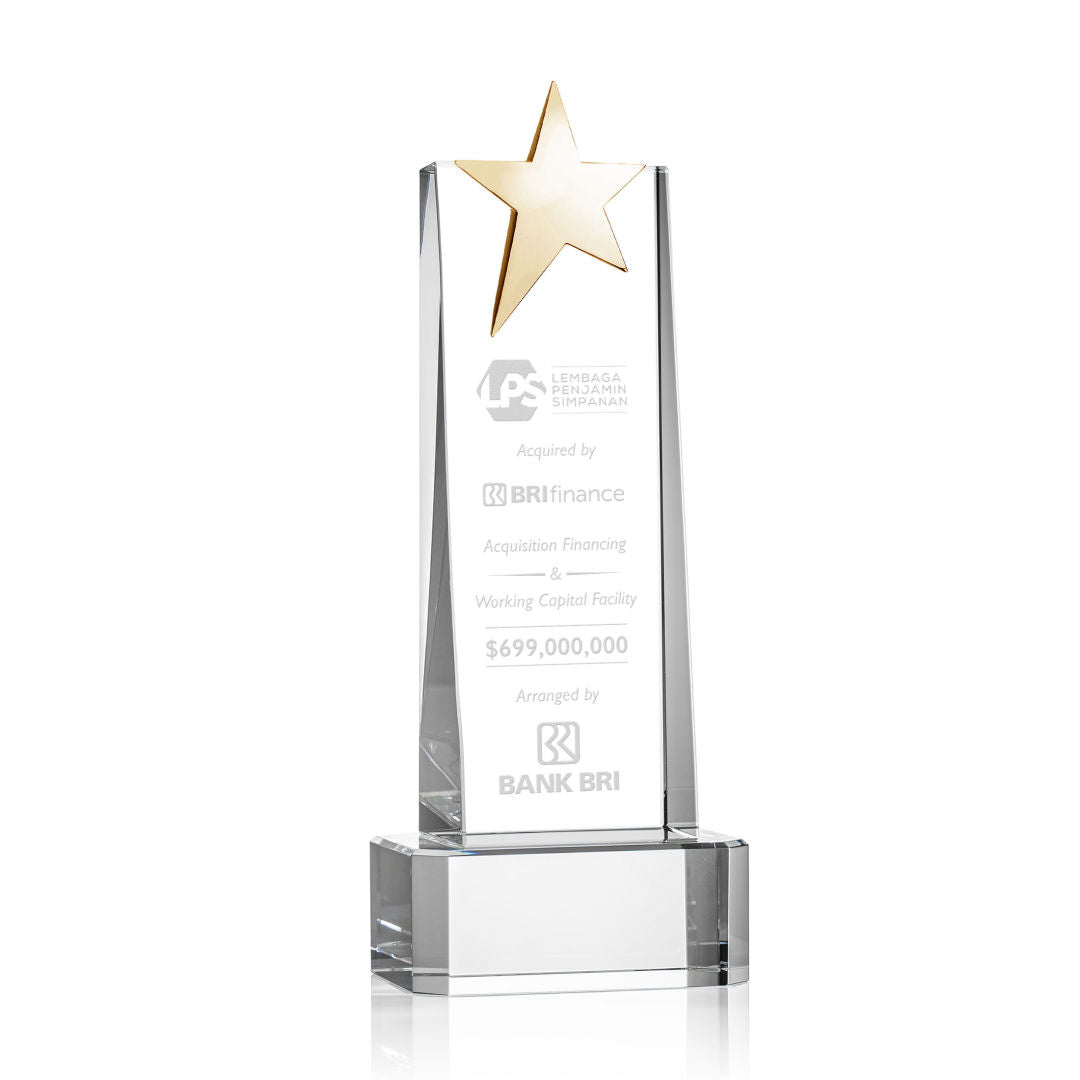 Fanshaw Gold Star Award on Base - Clear — OPS852-GC