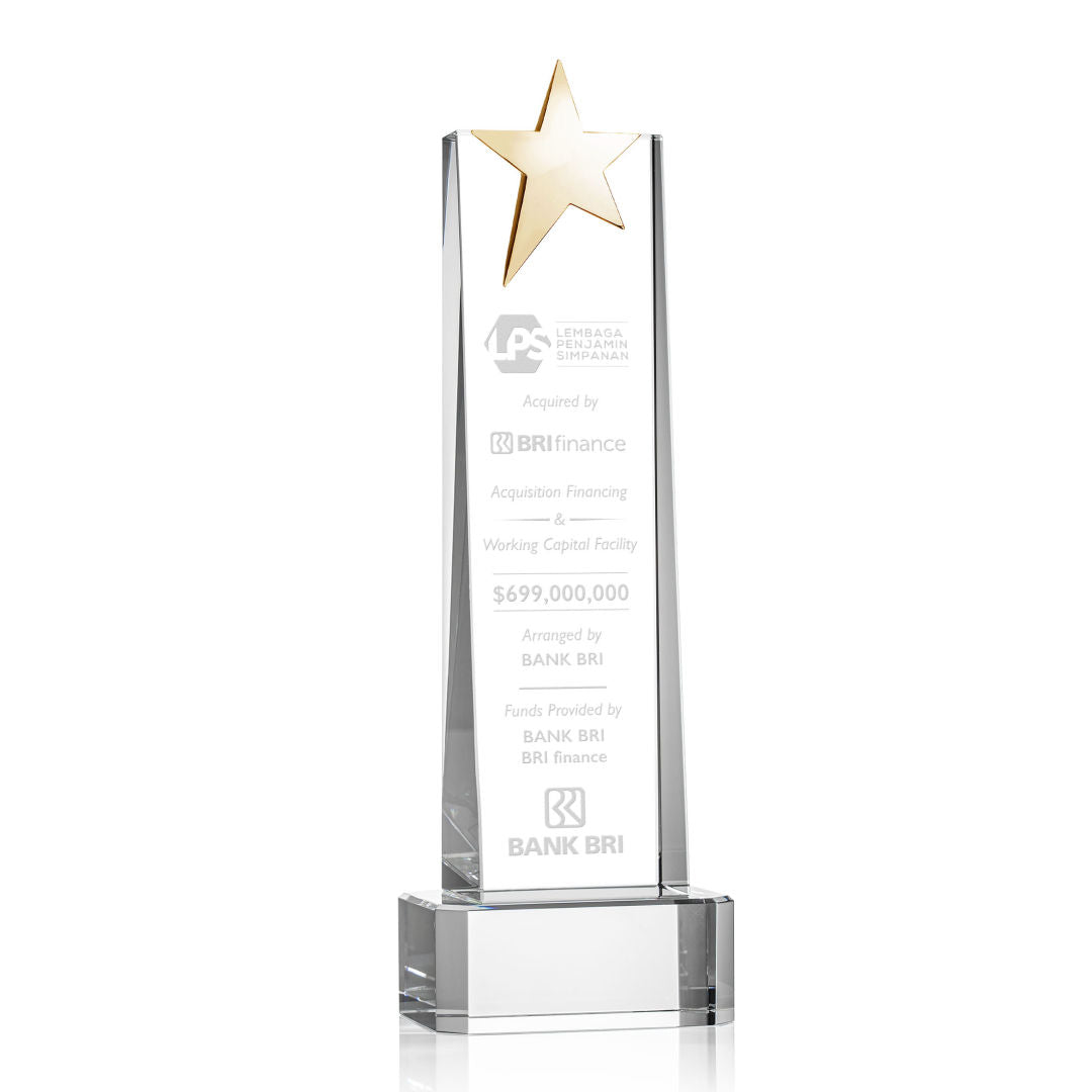 Fanshaw Gold Star Award on Base - Clear — OPS853-GC