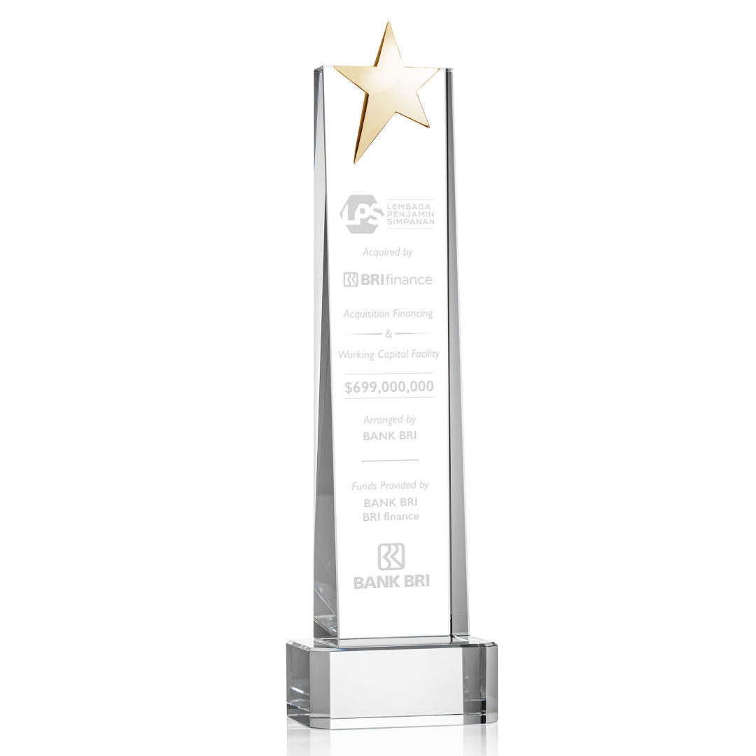 Fanshaw Gold Star Award on Base - Clear — OPS854-GC