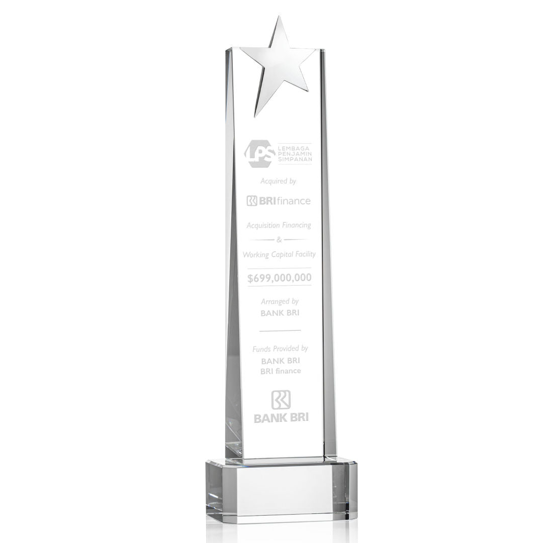 Fanshaw Silver Star Award on Base - Clear — OPS854-SC