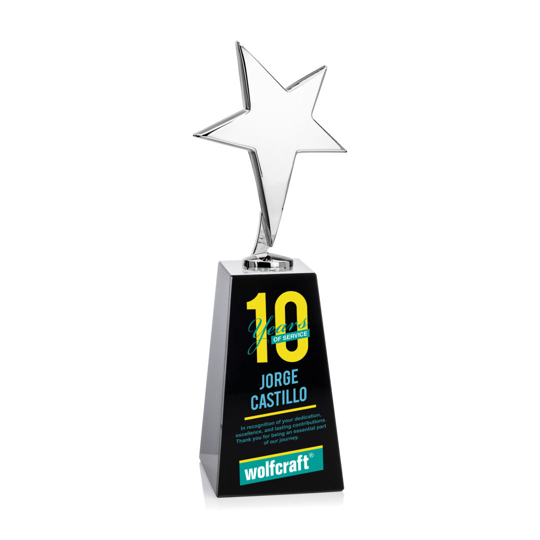 Tuscany Chrome Star VividPrint™ Award on Novita Base - Black — OPSV3101-CNK