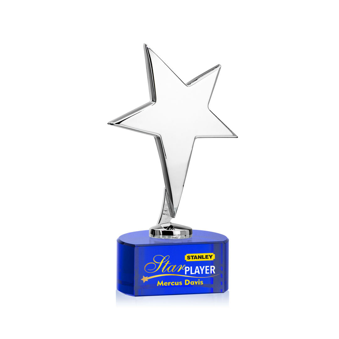 Tuscany Chrome Star VividPrint™ Award on Paragon Base - Blue — OPSV3101-CPL