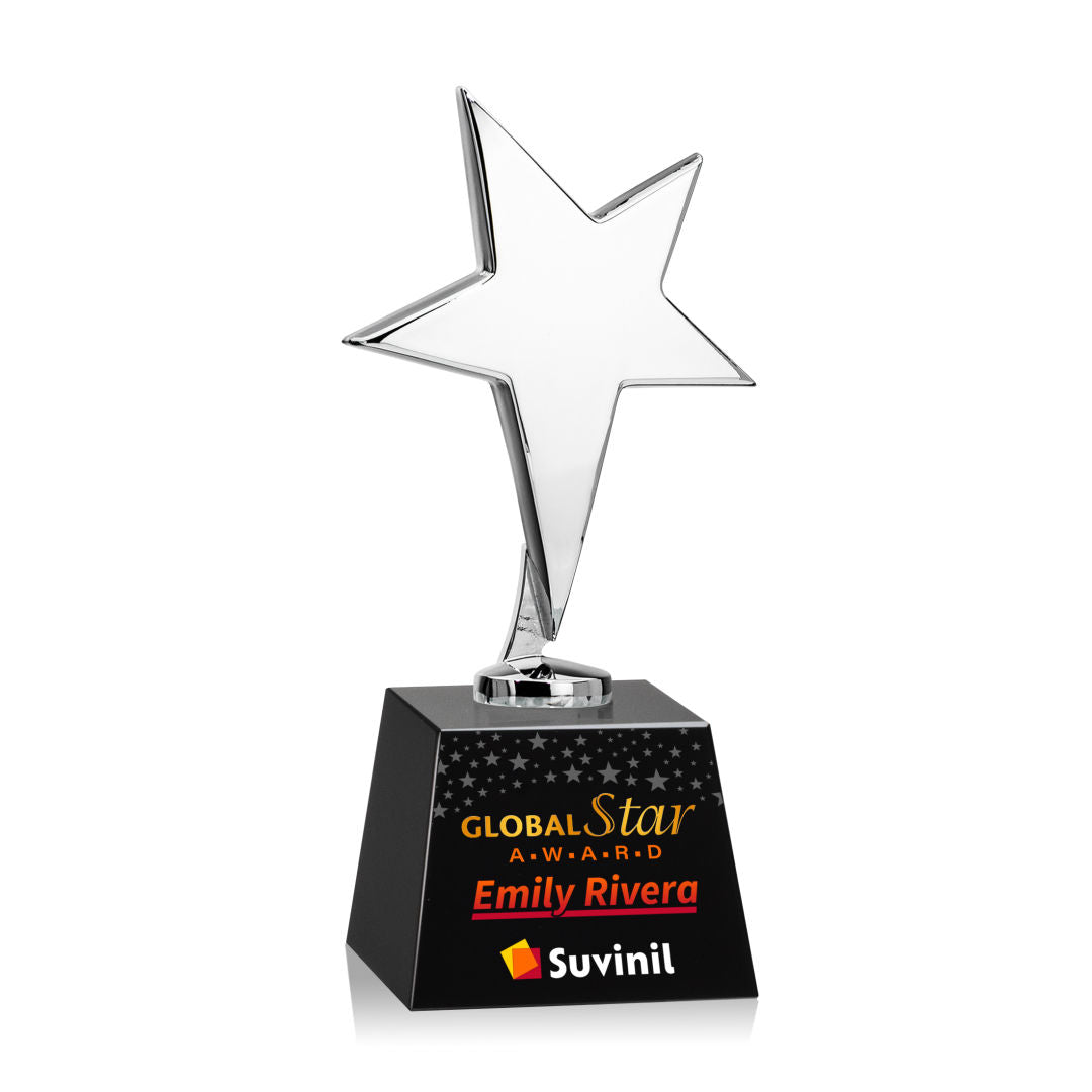 Tuscany Chrome Star VividPrint™ Award on Robson Base - Black