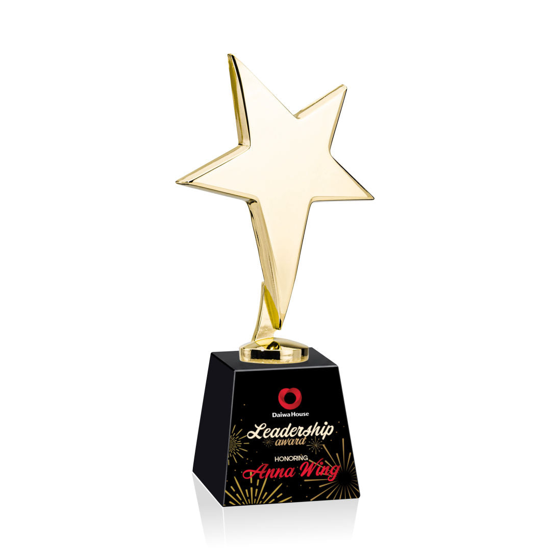 Tuscany Gold Star VividPrint™ Award on Fortino Base - Black — OPSV3101-GFK